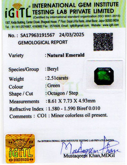 Emerald (Panna) - 2.51 Carats
