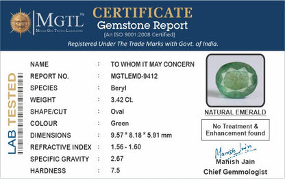 Emerald (Panna) - 3.42 Carats