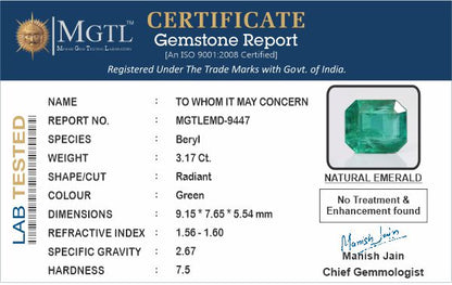 Emerald (Panna) - 3.17 Carats
