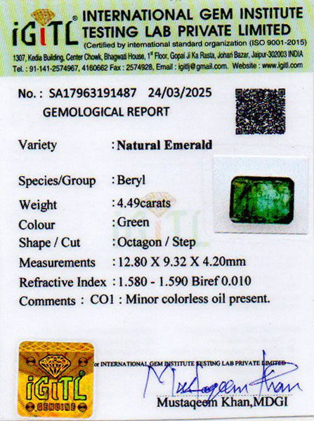 Emerald (Panna) - 4.49 Carats