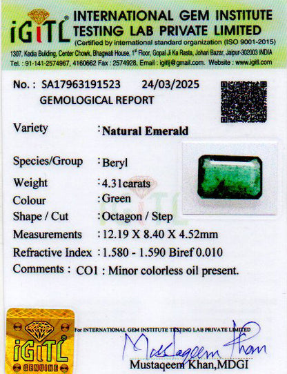 Emerald (Panna) - 4.31 Carats