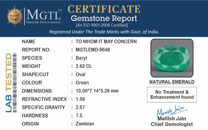 Emerald (Panna) - 2.62 Carats