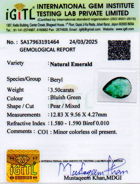 Emerald (Panna) - 3.50 Carats