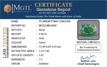 Emerald (Panna) - 2.92 Carats