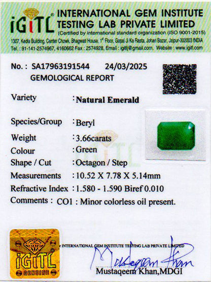 Emerald (Panna) - 3.66 Carats