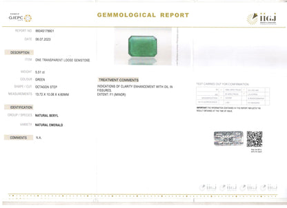 Emerald (Panna) - 5.51 Carats