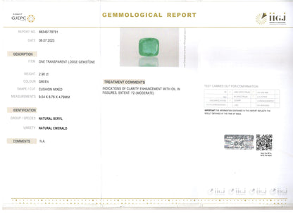 Emerald - 2.90 Carats (Panna - 3.16 Ratti)