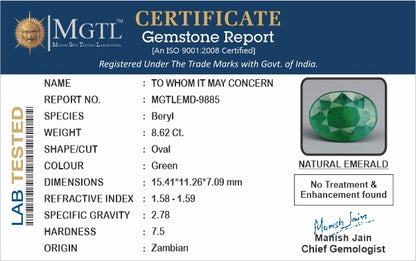 Emerald (Panna) - 8.62 Carats