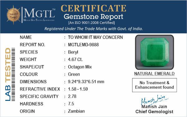 Emerald (Panna) - 4.67 Carats