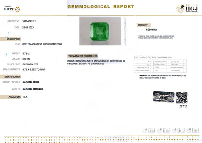 Emerald - 4.73 Carats (Panna - 5.16 Ratti)