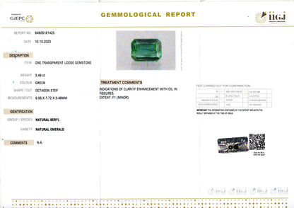 Emerald - 3.49 Carats (Panna - 3.80 Ratti)