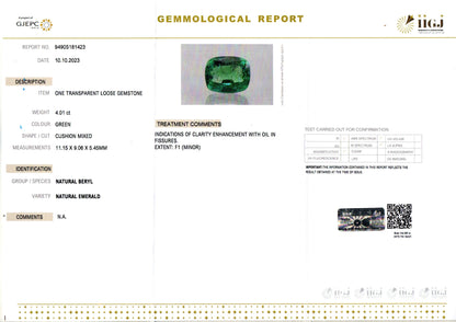 Emerald - 4.01 Carats (Panna - 4.37 Ratti)