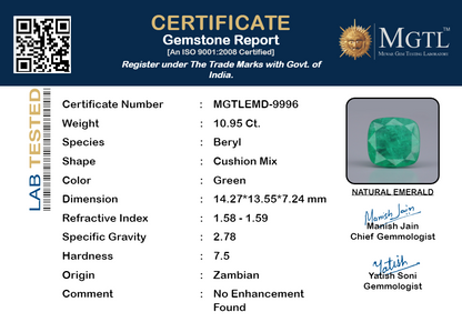 Emerald - 10.95 Carats (Panna - 11.94 Ratti)