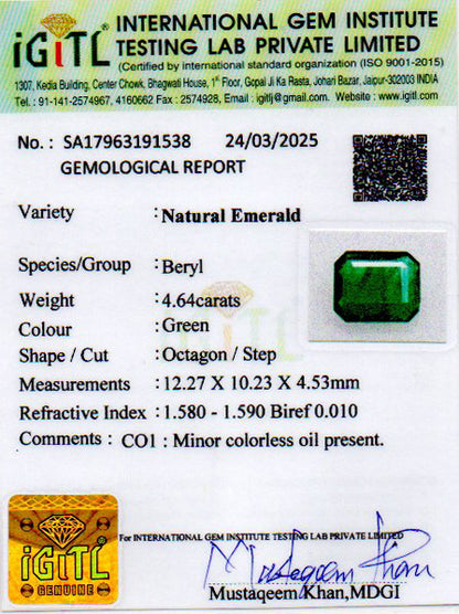 Emerald (Panna) - 4.64 Carats