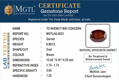 Hessonite (Gomed) - 6.88 Carats