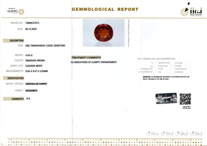 Hessonite - 4.34 Carats (Gomed - 4.73 Ratti)