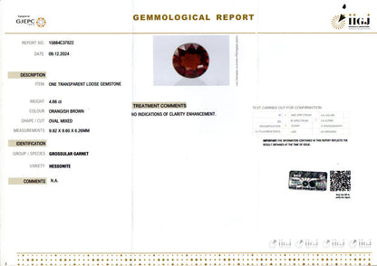 Hessonite - 4.66 Carats (Gomed - 5.08 Ratti)