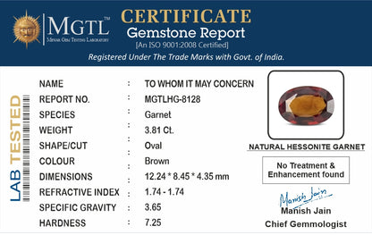 Hessonite (Gomed) - 3.81 Carats