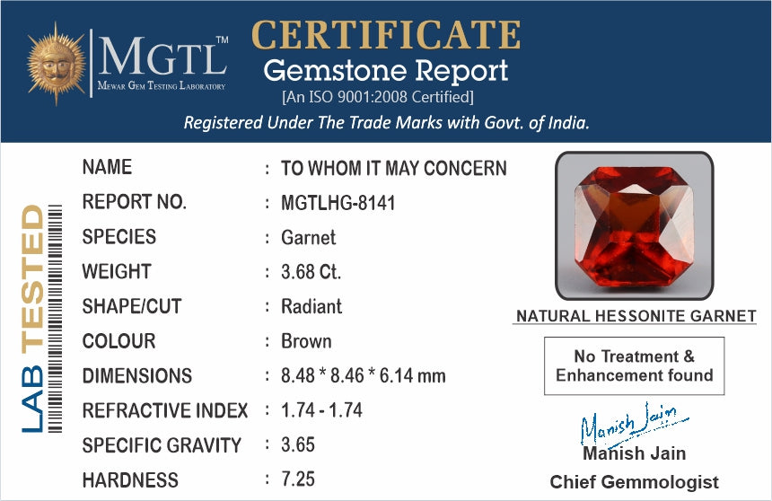 Hessonite (Gomed) - 3.68 Carats