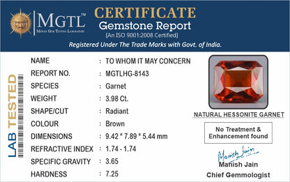 Hessonite (Gomed) - 3.98 Carats