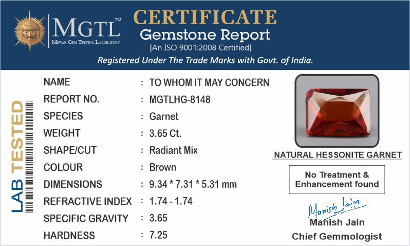 Hessonite (Gomed) - 3.65 Carats