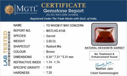 Hessonite (Gomed) - 3.65 Carats