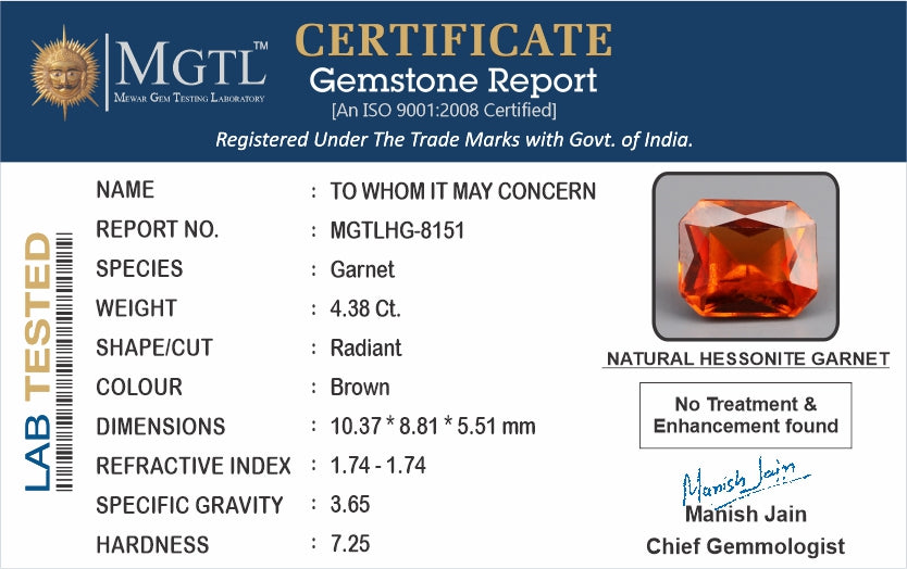 Hessonite (Gomed) - 4.38 Carats
