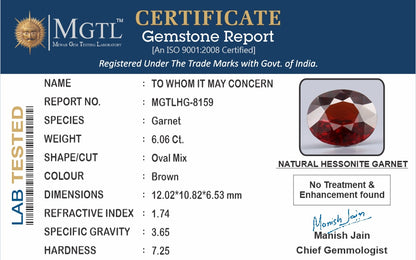 Hessonite (Gomed) - 6.06 Carats