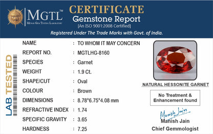 Hessonite (Gomed) - 1.90 Carats