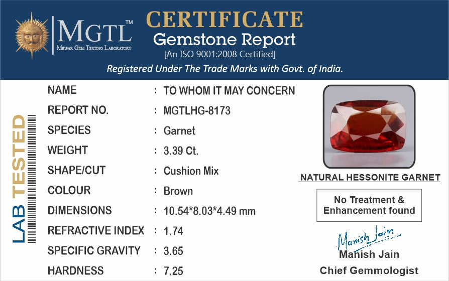 Hessonite (Gomed) - 3.39 Carats
