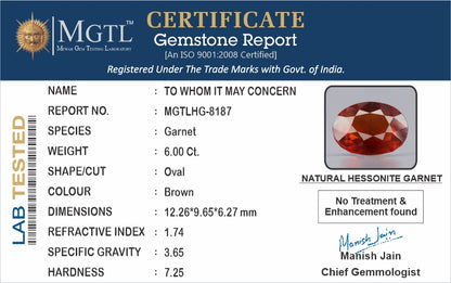 Hessonite (Gomed) - 6.00 Carats