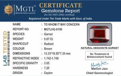Hessonite (Gomed) - 9.87 Carats