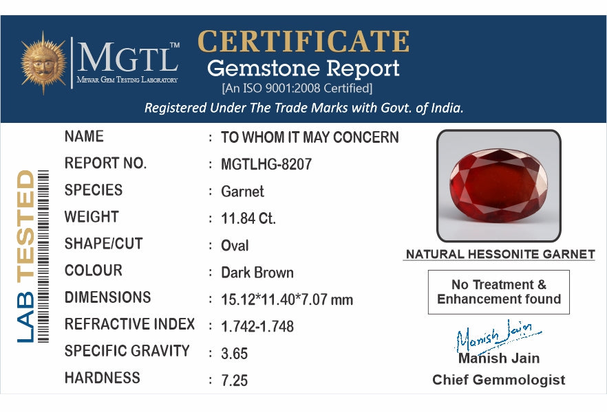 Hessonite (Gomed) - 11.84 Carats