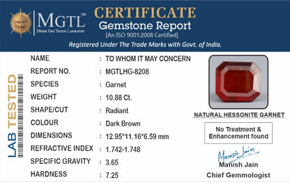 Hessonite (Gomed) - 10.88 Carats