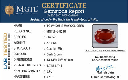 Hessonite (Gomed) - 8.14 Carats