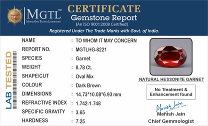 Hessonite (Gomed) - 8.78 Carats