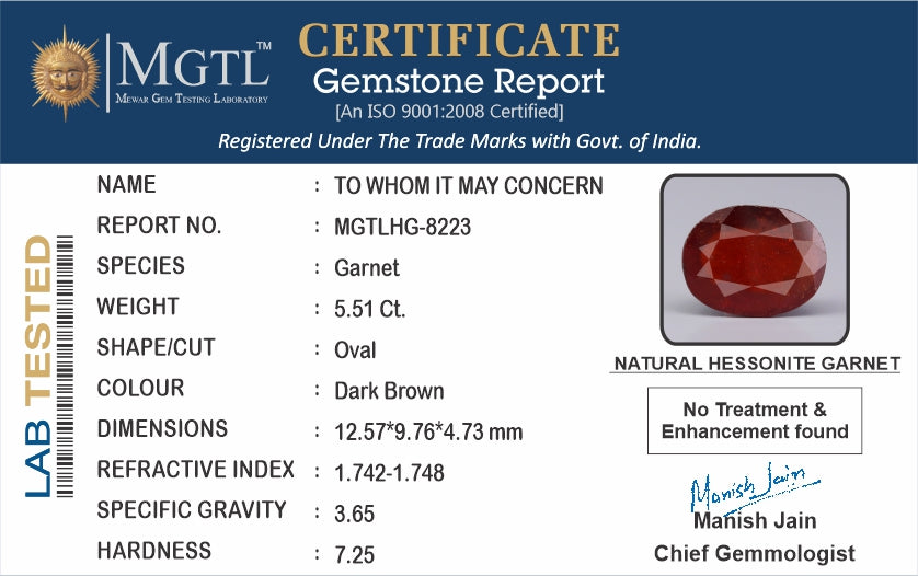 Hessonite (Gomed) - 5.51 Carats