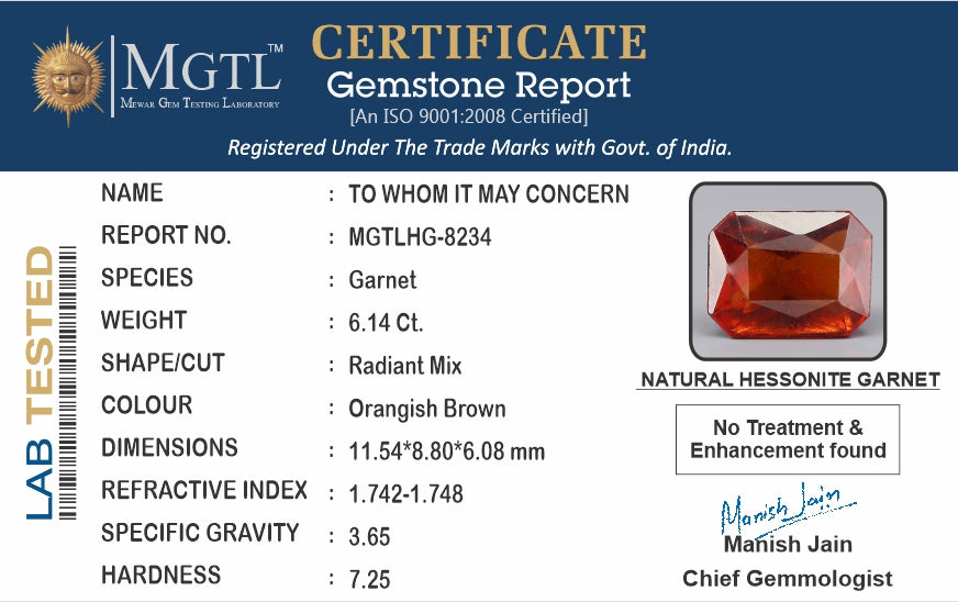 Hessonite (Gomed) - 6.14 Carats