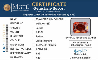 Hessonite (Gomed) - 5.65 Carats