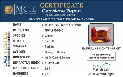 Hessonite (Gomed) - 5.45 Carats