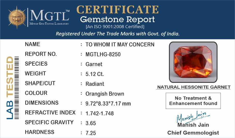 Hessonite (Gomed) - 5.12 Carats