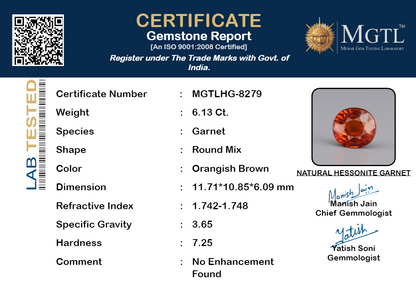 Hessonite (Gomed) - 6.13 Carats