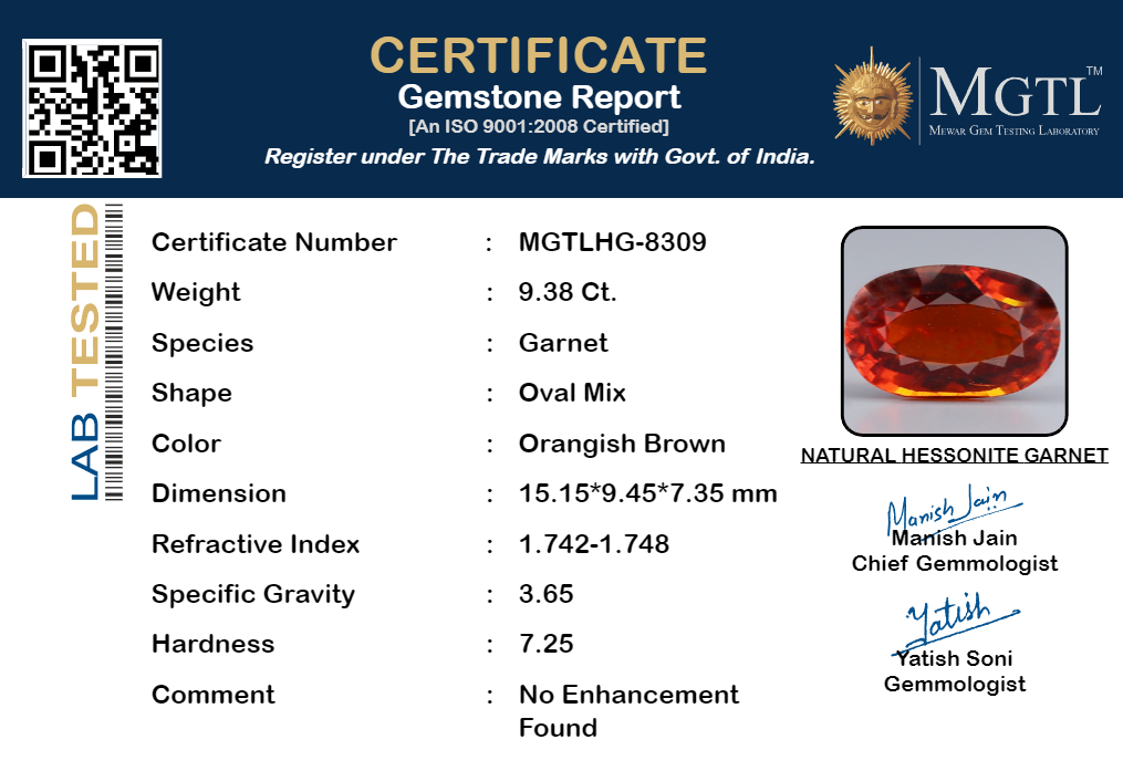 Hessonite (Gomed) - 9.38 Carats
