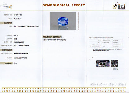 Blue Sapphire (Neelam) Gemstone - 5.34 Carats