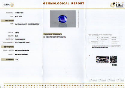 Blue Sapphire (Neelam) Gemstone - 5.84 Carats