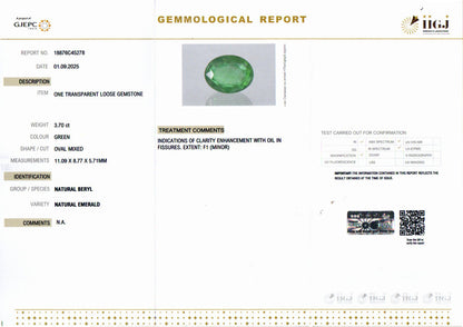 Emerald (Panna) Gemstone - 3.70 Carats