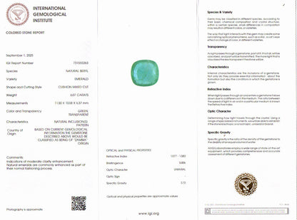 Emerald (Panna) Gemstone - 6.07 Carats