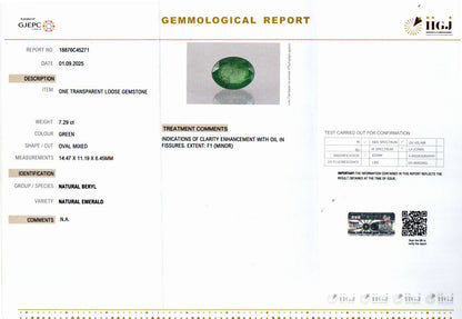 Emerald (Panna) Gemstone - 7.29 Carats