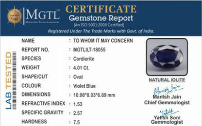 Iolite (Neeli)- 4.01 Carats