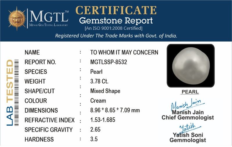 Keshi Pearl - 3.78 Carats (Moti - 4.12 Ratti)